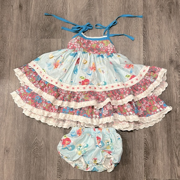 Mia Miel “Shellebration” Ruffled and Lace Sundress with Bloomer Shorts, 3T - Picture 6 of 7
